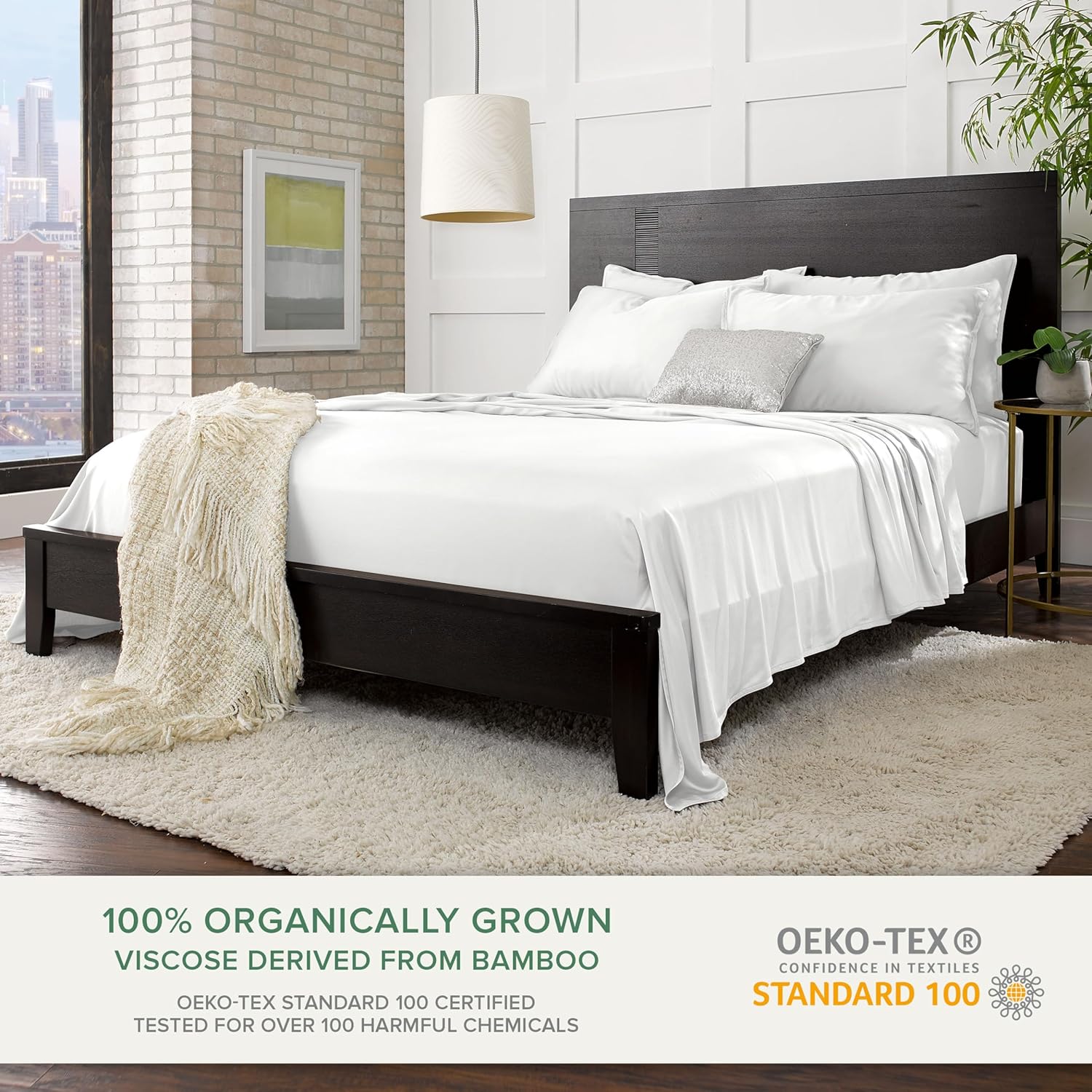 King Sheets by Pure Bamboo, Genuine 100% Organic Viscose Derived from Bamboo Bed Sheet Set, Soft & Cooling, Double Stitching, 2 Year Quality Promise (King, White) - Image 3