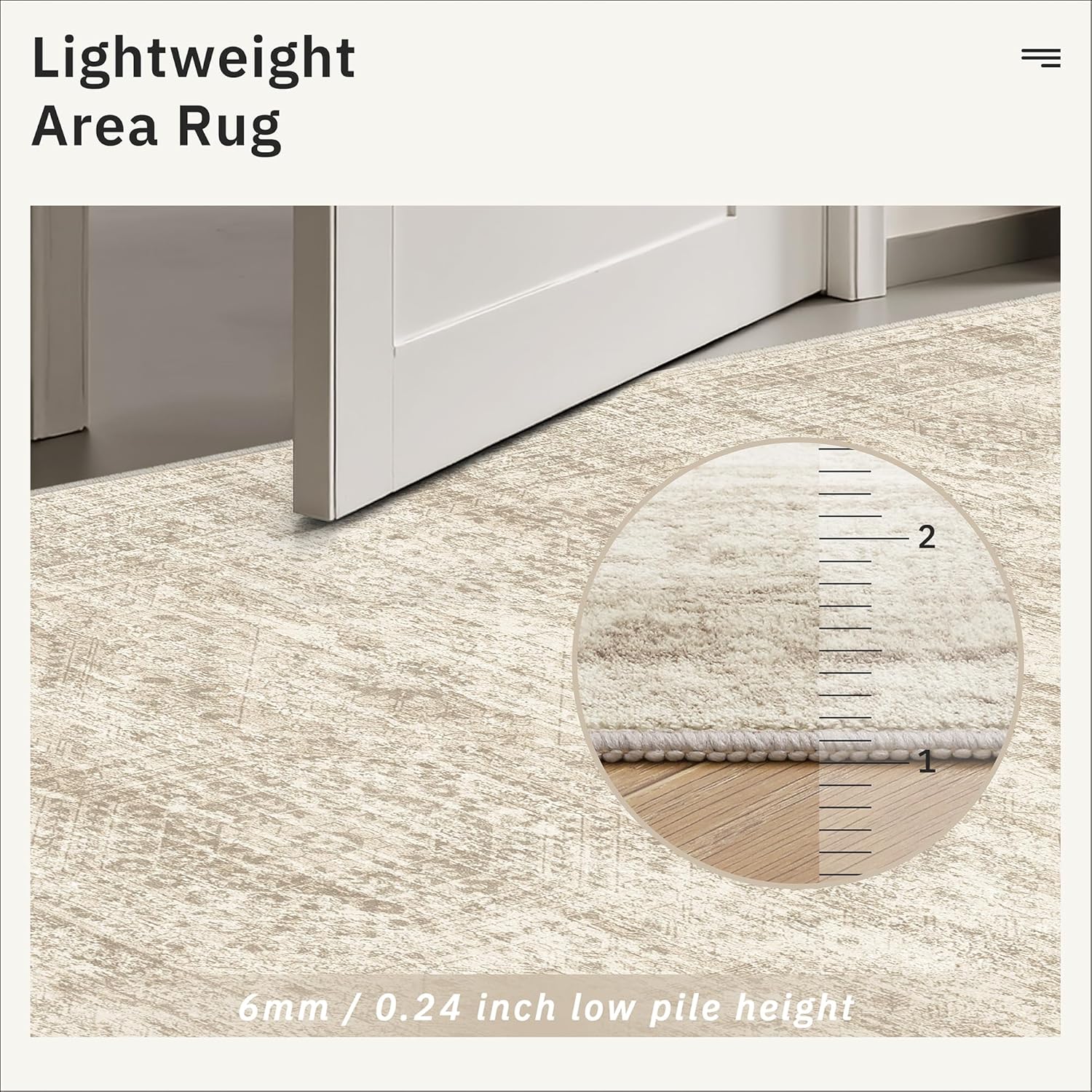 Washable Area Rug 8x10, Large Soft Rugs for Living Room Vintage Beige Carpet 8x10 Area Rugs for Bedroom Dining Room Non-Slip Stain Resistant Under Table Rug - Image 6